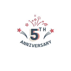Free 5th Anniversary Celebration Icon to Edit Online