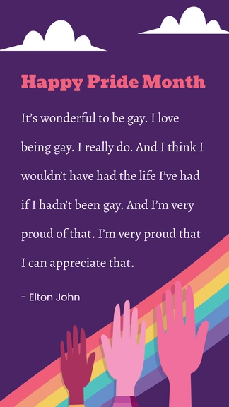 Free Pride Month Gay Quotes Template to Edit Online