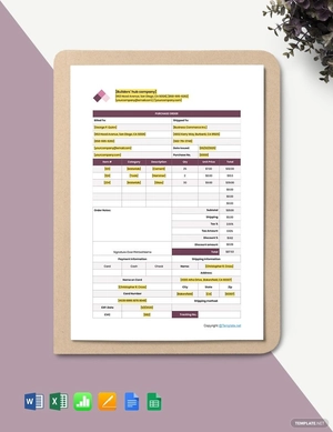 Editable Construction Purchase Template
