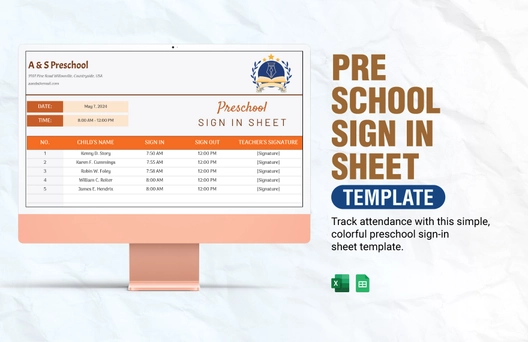 Preschool Sign in Sheet Template