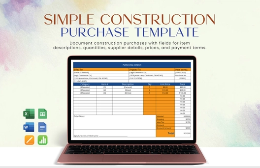 Simple Construction Purchase Template