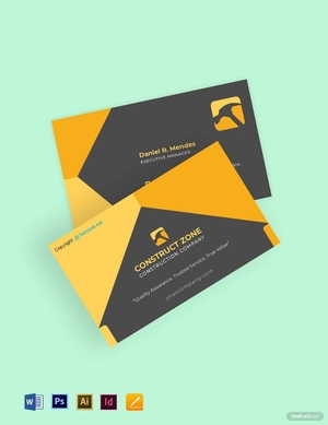 Basic Construction Business Card Template