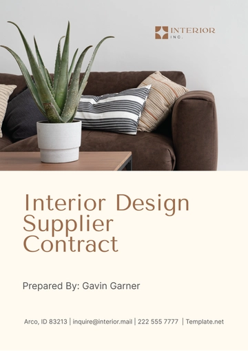 Free Interior Design Supplier Contract Template to Edit Online