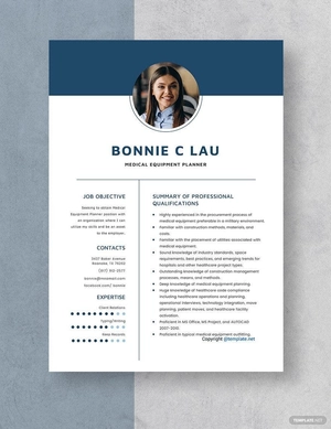 Medical Equipment Planner Resume