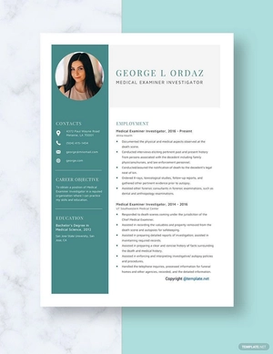 Medical Examiner Investigator Resume