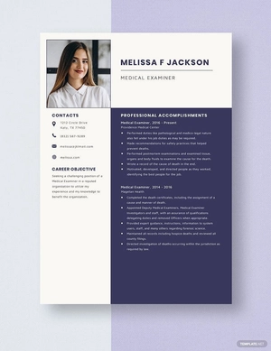 Medical Examiner Resume
