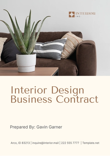 Free Interior Design Business Contract Template to Edit Online