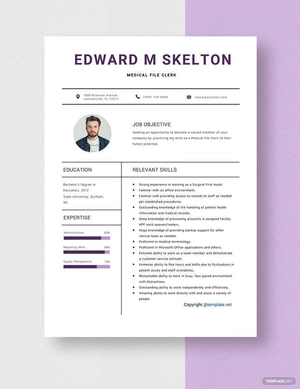 Medical File Clerk Resume