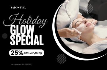Free Salon Holiday Promotion Banner Template to Edit Online