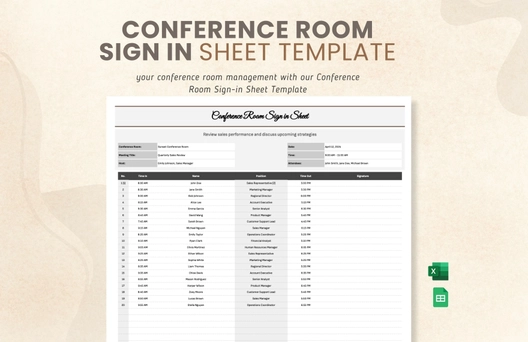 Conference Room Sign in Sheet Template