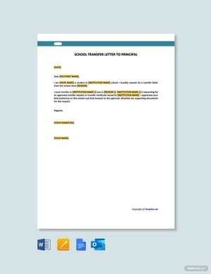 School Transfer Letter to Principal