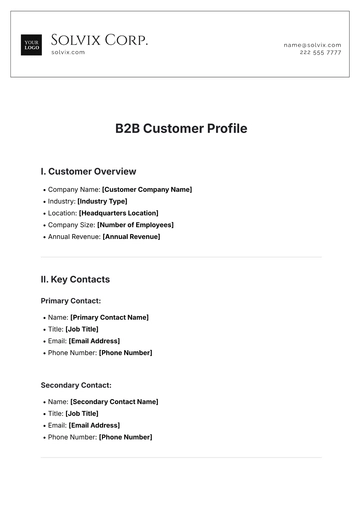 Free B2B Customer Profile Template to Edit Online | Template.net