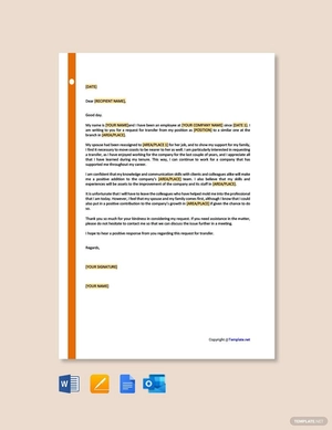 Transfer Letter Example