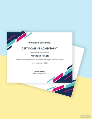 Sample Soccer Award Certificate Template