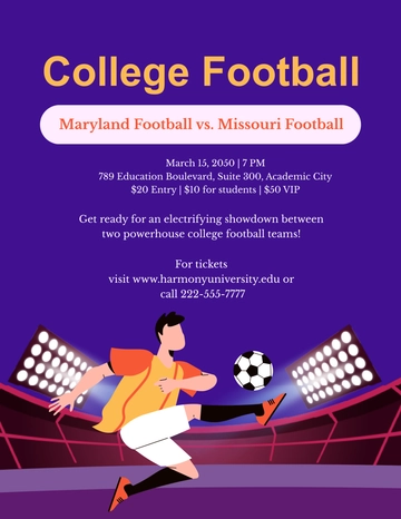 Free College Sports Flyer Template to Edit Online