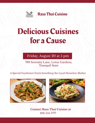 Restaurant Fundraiser Flyer Template - Edit Online & Download