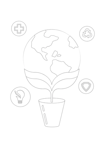 Free Green Environment Drawing Template to Edit Online