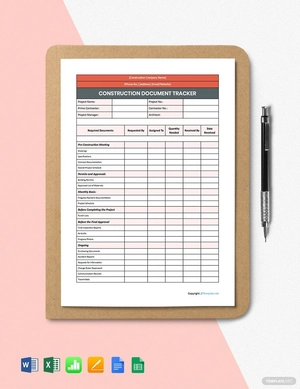 Editable Construction Tracking Template