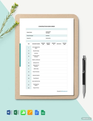 Simple Construction Tracking Template