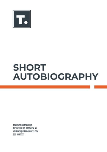Free Aesthetic Short Autobiography Template to Edit Online