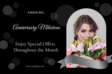 Free Salon Anniversary Celebration Banner Template to Edit Online