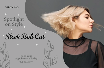 Free Salon Trendy Hairstyle Showcase Banner Template to Edit Online