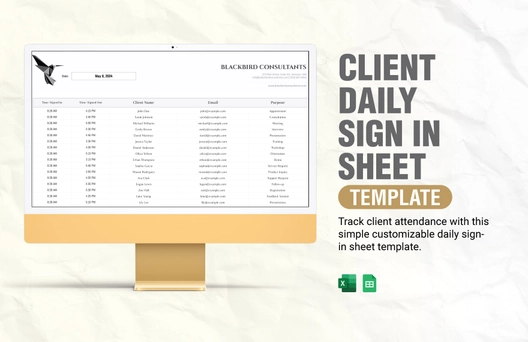 Client Daily Sign in Sheet Template