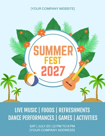 Free Summer Festival Flyer Template to Edit Online