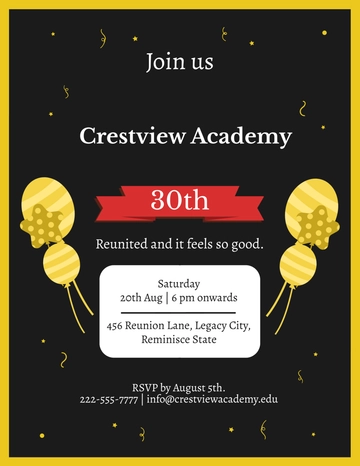 Free Class Reunion Flyer Template to Edit Online