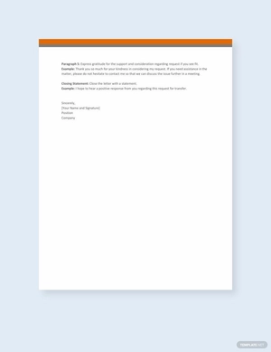 Transfer Letter Format Template