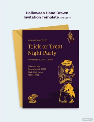 Halloween Hand Drawn Invitation Template
