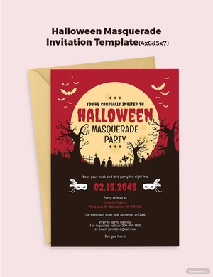 Halloween Masquerade Invitation Template