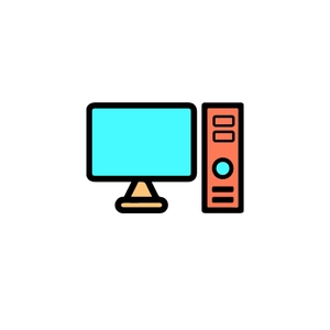 Free Flat Computer Icon to Edit Online