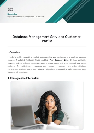 Free Database Management Services Customer Profile Template to Edit Online