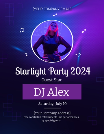 Free DJ Announcement Flyer Template to Edit Online