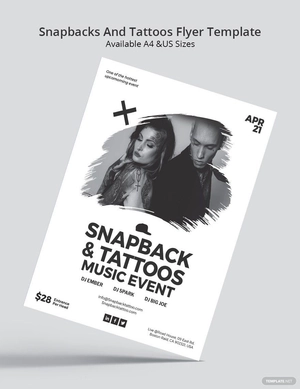 Snapbacks and Tattoos Flyer Template