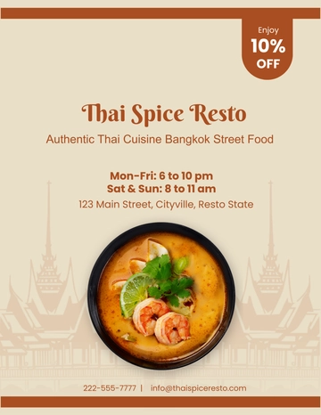 Thai Food Flyer Template - Edit Online & Download Example