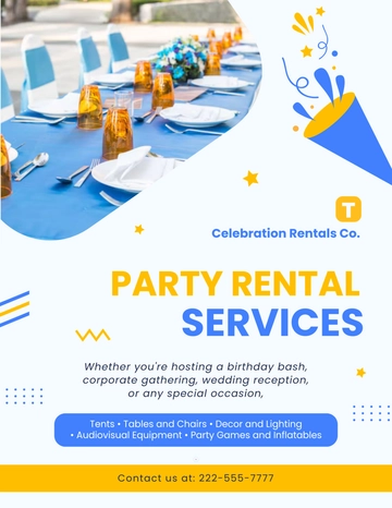 Free Party Rental Flyer Template to Edit Online