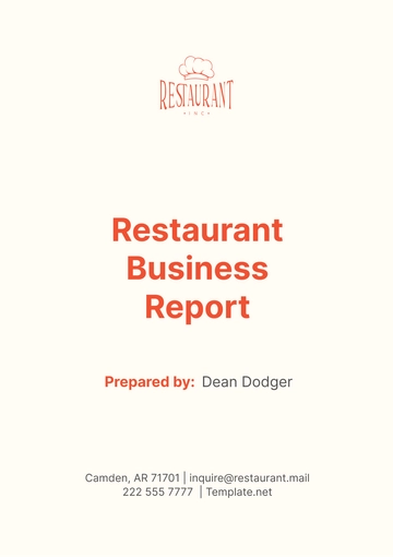Free Restaurant Business Report Template to Edit Online