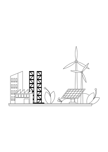 Free Black And White Environment Drawing Template to Edit Online