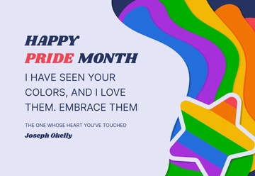 Free Happy Pride Month Card Template to Edit Online