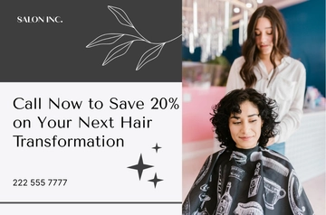 Free Salon Hair Stylist Promotions Banner Template to Edit Online