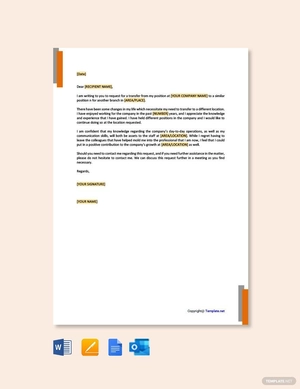 Transfer Request Letter from One Branch to Another