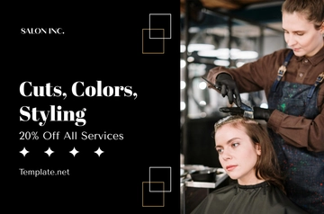Free Salon Hair Stylist Services Banner Template to Edit Online