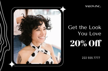 Free Salon Hair Stylist Discounts Banner Template to Edit Online
