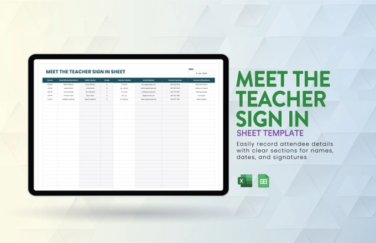 Meet The Teacher Sign in Sheet Template