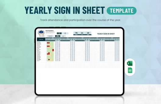 Yearly Sign in Sheet Template