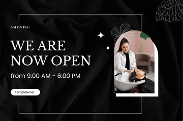Free Salon Hair Stylist Now Open Banner Template to Edit Online