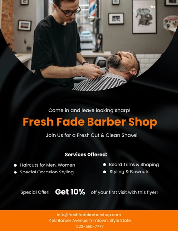 Free Barber Shop Flyer Template to Edit Online