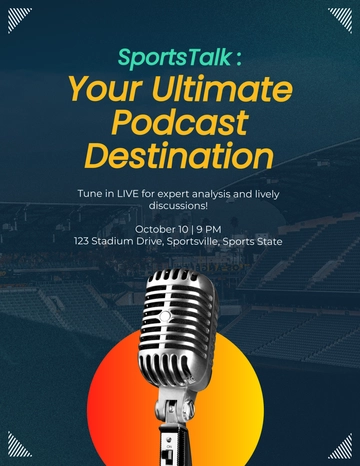 Sports Podcast Flyer Template - Edit Online & Download